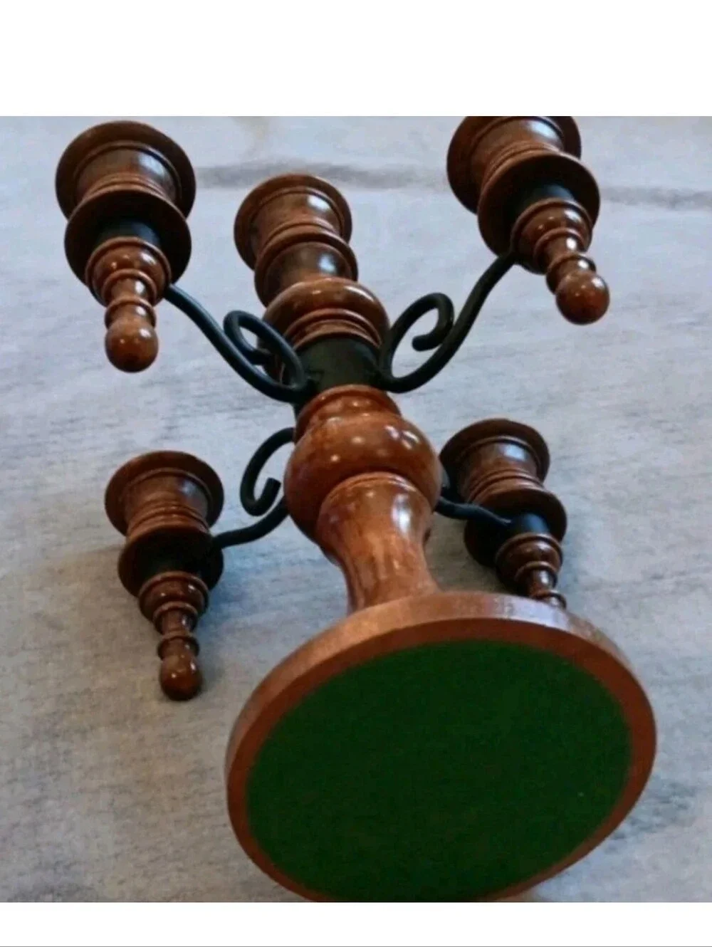 Gothic Edwardian Mid Century Modern Wooden Candelabra Victorian Candle Holder